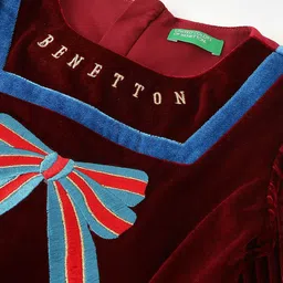 United Colors of Benetton Girl's Alphanumeric Printed Fit & Flare Dress image 3