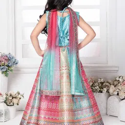 BAESD Girls Printed Tie and Dye Ready to Wear Lehenga & Blouse With Dupatta image 2