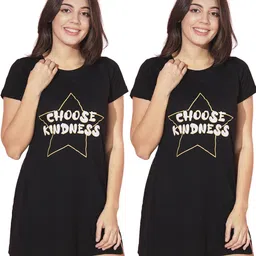 TRENDY WORLD Adults-Women Black Tshirts-image-89