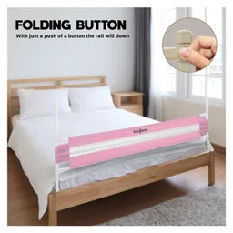 Baybee Portable Adjustable Bed Rail Guard for Baby - Pink image 4