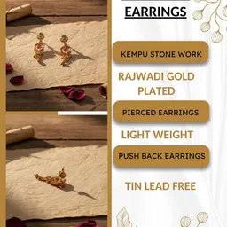 Anouk Gold-Plated Brass Artificial Stones & Beads Necklace & Earrings image 2