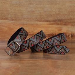 Celtic Unisex Printed Leather Tang Belt-picture-45