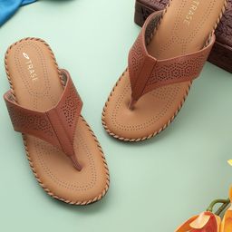 TRASE Women Open Toe Flats with Laser Cuts-picture-7