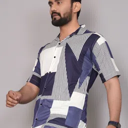 szn Men Regular Fit Geometric Printed Casual Shirt image 4