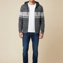 Mast & Harbour Men Striped Knitted Jacket-picture-20