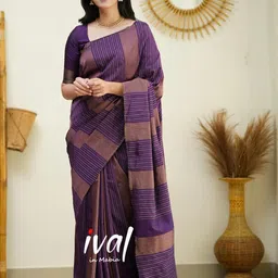 KSALIYA Purple Silk Blend Sarees-image-33