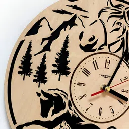 QEZNEF Beige Solid Traditional Wall Clock image 4