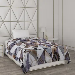 Monte Carlo Blue & White Printed Mild Winter 550 GSM Single Bed Blanket-picture-14