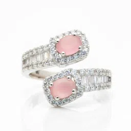 shringaar by neha Women Rhodium-Plated Cubic Zirconia Studded Finger Ring image 3