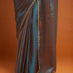 VRAGI Beads and Stones Pure Embellished Chiffon Saree image 2