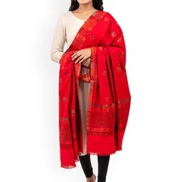 Naureen Floral Woven Design Pashmina Kani Zari Shawl-picture-12