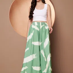 OTABU Printed High-Rise Flared Palazzos image 2