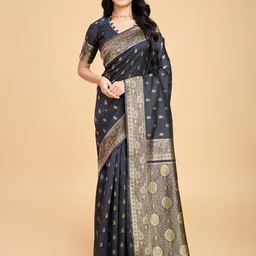 RICH & ROMAN Woven Design Zari Pure Silk Banarasi Saree-picture-8