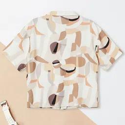 max Boys Abstract Printed Spread Collar Shirt image 5