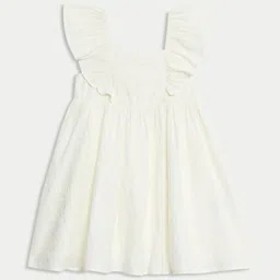 Marks & Spencer Girls Square Neck Flutter Sleeve Cotton Fit & Flare Dress-picture-39