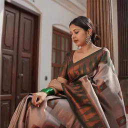 YAMUNE Woven Design Zari Art Silk Handloom Banarasi Saree image 5