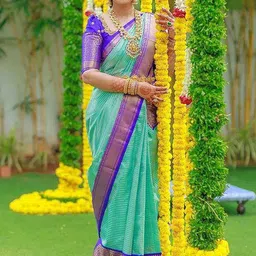 Moda Rapido Woven Design Zari Silk Blend Handloom Banarasi Saree-picture-39