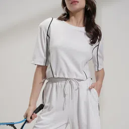 Tokyo Talkies Pure Cotton Round Neck Top With Shorts-image-51