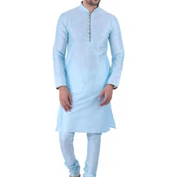 JEXI Men Regular Dupion Silk Kurta with Churidar-picture-34