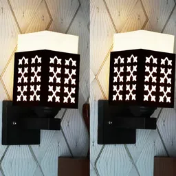 Gojeeva Brown Wood Square Wall Lamps image 5