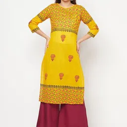ANIYAH Women Floral Printed Pure Cotton Kurti-image-9