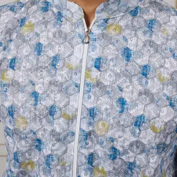 House of Pataudi Geometric Thread & Sequin Embroidered Kurta & Trousers image 3