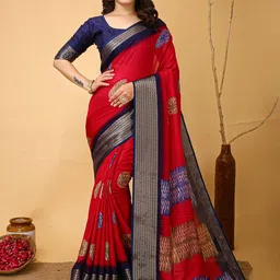 KALINI Ethnic Motifs Zari Art Silk Banarasi Saree-picture-38