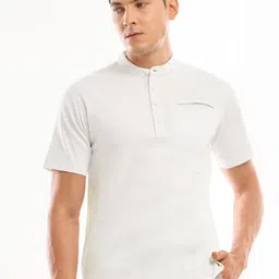Beyoung Men Solid Mandarin Collar Cotton T-shirt-picture-43