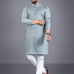 krudha Men Cotton Blend Kurta Pyjama Set-picture-32