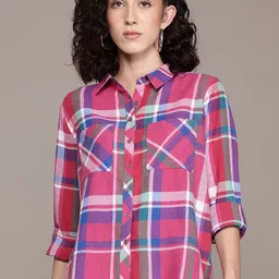 roadster Women Regular Fit Checkered Casual Shirt-picture-28