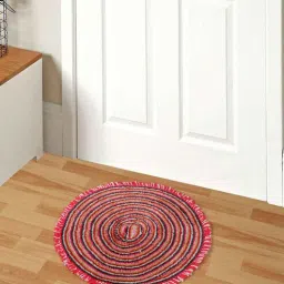 Brown Abstract Microfiber 24x24 Inches Anti Skid Door Mat-image-33