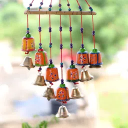 concept Handicraft Design Windchime With Sound For Home/Balcony/Main Door Wood Windchime (18 inch, Multicolor) Polyester Windchime image 5
