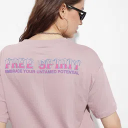 The Roadster Life Co. Printed Drop-Shoulder Sleeves Pure Cotton Oversized T-shirt-image-89