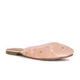 Bata Pink Embellished Round Toe Mules-picture-34