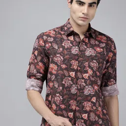 ColorPlus Floral Printed Linen & Cotton Casual Shirt-picture-36