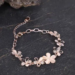Shining Diva Fashion Rose Gold-Plated Charm Bracelet-picture-13