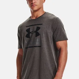 UNDER ARMOUR Men Grey & Black Printed Loose Training or Gym T-shirt-picture-27