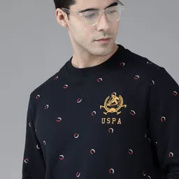 U.S. Polo Assn. Men Navy Blue Conversational Printed Pure Cotton Sweatshirt-picture-22