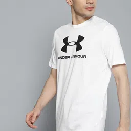 UNDER ARMOUR Men White Sport Style Logo Printed T-Shirt image 3
