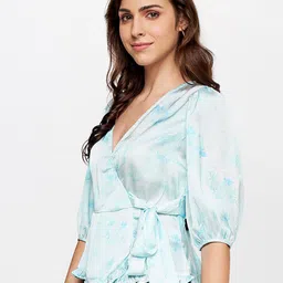 AND Floral Print Wrap Top image 3