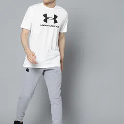UNDER ARMOUR Men White Sport Style Logo Printed T-Shirt image 5