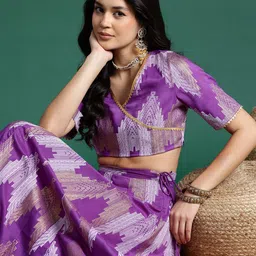 Sangria Printed Ready to Wear Wrap Style Lehenga-image-66
