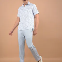 Crimsoune Club Men Spread Collar Abstract Printed Cotton Slim Fit Casual Shirt image 4