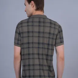 COBB Men Checked Polo Collar Cotton T-shirt image 3
