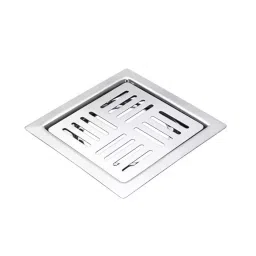 CASLLA Floor Drain Grating Swastik 6 inch (150 mm) Stainless Steel J4 Matte Finish Square, FG-SQ-J4-609-picture-22