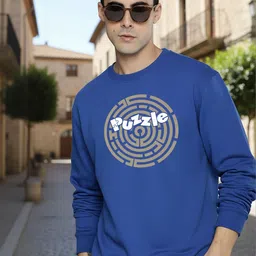 Moda Rapido Men Blue Graphic Printed Sweatshirts-image-65