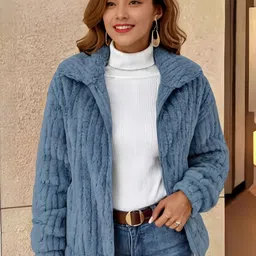 HERE&NOW Women Spread Collar Open Front Jacket image 2