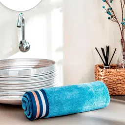 ddecor live beautiful DDecor Live Beautiful, Pack of 1 Bath Towel, GSM - 500, Colour - Blue image 4