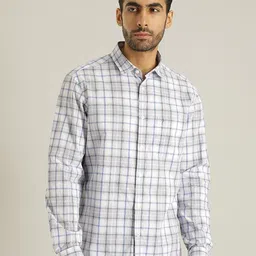 Indian Terrain Men Slim Fit Tartan Checks Opaque Checked Casual Shirt-picture-42