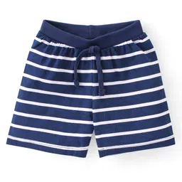 Babyhug Cotton Single Jersey Knit Shorts Stripes & Football Print Pack Of 3 - Blue & Red image 2
